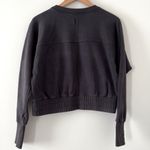 Free People Movement Sweatshirt Washed Burnout Gray Zipper Pockets Ribbed Sz S Black Photo 11