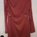 One One Six Lace Sleeve/ Cut Outs Dress Dusty Rose NWT Size Large Lined DL Photo 2