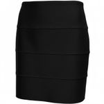 Pleasure Doing Business Black Bandage Bodycon Mini Skirt Rubber Stretch Clubwear Photo 2