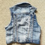 M. Michel Juniors Small Blue Sleeveless Cropped Jean Jacket Distressed Size undefined Photo 1