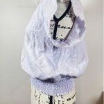 Cloth & Stone by Anthropologie Smocked Hem Short Sleeve Lavender Blouse Small Photo 1