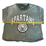 Pressbox Michigan State Women's  Spartans Edith Vintage Burnout Crop T-Shirt Med‎ Photo 4