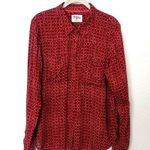 Anthropologie [] Holding Horses Red Sammie Button Down Blouse Western Sz Large L Photo 1