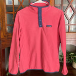 Patagonia  Fleece Pullover Snap Size S Pink Blue Trim Women Worn Wear Photo 0