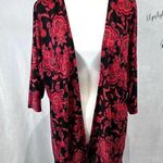 LuLaRoe Lindsay black and red print kimono wrap top size small Photo 0
