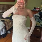 Oh Polly  Pearl White Mini Body Con Dress Photo 0