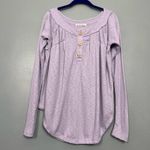 We The Free Must Have Henley Thermal Top Waffle Knit Purple Women's Size Small Photo 0