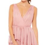 Mac Duggal Pink High Low Ruffle Tiered Gown with Built in Bodysuit Size 2 55320 Photo 2