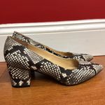 Brian Atwood  Women’s Chunky Heel Snakeskin pumps Size 7.5 Photo 2