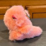 Faux Mink Fur Pink Dinosaur Keychain Bag Charm Photo 3