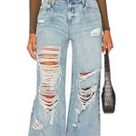 NWT SER.O.YA Fiona Low Rise Wide Leg in Tidal Size 29 Destroyed Distressed  Blue Photo 0