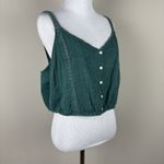 American Eagle  Crop Top XL Green‎ Embroidered Crochet Eyelet Boho Sleeveless Photo 3