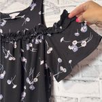 LC Lauren Conrad  Black Floral Dress cold shoulder size M‎ Photo 2