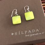 Silpada  Sterling Silver Green Mother of Pearl Pyrite Bead French Wire Earrings Photo 1