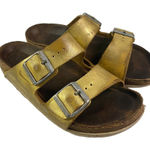 Birkenstock Arizona Gold Sandals 38 Womens 7 has some wear Photo 0
