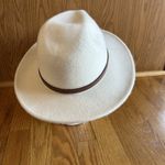 Free People  Cream 100%‎ Wool Felt Wide Brim Western Boho Hat One Size Photo 2