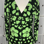 ECI  Black & Green Floral Cardigan Size Small Photo 0