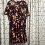 Xhilaration  Burgundy Floral Midi Dress Photo 7