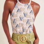 Anthropologie Lindsay Structured Halter Top Size L Multicolor Geometric Trendy Photo 1