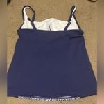 Lands’ End Blue White Paisley Colorblock Tankini Swim Top‎ Size 8 Photo 1