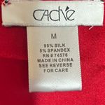 Cache Caché Vintage Red Silk Button Blouse Gold Button Dressy Luxe Holiday Party Top M Photo 6