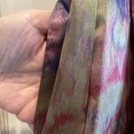 DKNY Sleeveless Floral Abstract Print Ruffle Boho Dress Gold Purple Size 4 Photo 1