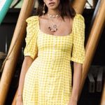Vanessa Mooney  yellow gingham dress size small Photo 0
