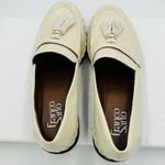 Franco Sarto Carolynn Womens Sz 8.5 Lug Sole Tassel Patent Leather Loafers Ivory Photo 10