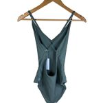 Outerknown Origin One Piece Swimsuit V Neck Strappy Back Sage Green Medium NWT Size undefined Photo 6