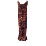 Camila Coelho NEW Revolve Diana Midi Dress in Black Tiger Stripe Brown Black S Photo 4