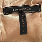 BCBGMAXAZRIA ostrich feather trim mini dress, lace inlay, nude satin lining,sz 4 Photo 2