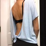 H&M Low Back Tie Blue Shirt Photo 0