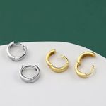 Boutique Unisex‎ Small 14k Gold Plated Sterling Huggie Hoop Earrings, 12mm Photo 12