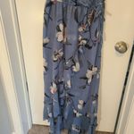 Hint of Blush  Long Maxi Flutter Dress Size Large Magnolia Floral Blue High Low Photo 9
