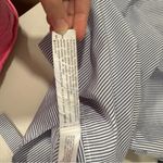 ZARA  Blue and White Striped Navy Lace Tie Front Blouse Size Medium EUC Photo 7