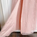 Adrianna Papell  • Metallic Clip Dot Gown blush pink flutter sleeve surplice Photo 8