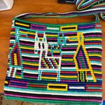Handmade South American Woven Rope String Crossbody Purse Bag Colorful Aztec Abstract Art Photo 0