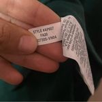 J.Crew  Top Womens XL Large Forest  green Long Sleeve Mock Neck Sheer Sleeves Photo 3