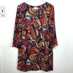 Maeve  Anthropologie Womens Flavia Swirl Shift Tunic Dress Size S Red Pink Photo 1