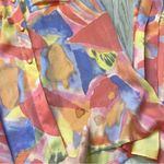 Vintage Artsy Set watercolor button up shirt pleated skirt womens Red (medium) Photo 4