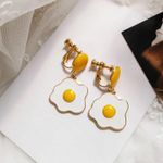 18K Gold Egg Alloy Plating Women's Drop Earrings Photo 1