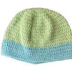 Handmade Crochet Beanie – Aqua Green and Blue (Adult Size) Photo 0
