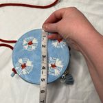 Anthropologie  Shibori Round Blue Dyed Leather Boho Crossbody Bag purse Photo 9