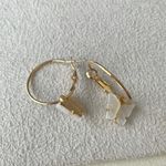 Lulus Gold hoops + white butterfly earrings Photo 5