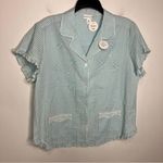 Miss Elaine gingham boxer pajama set blue & white women size medium new with tag Photo 0