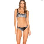 Tori Praver Swimwear Tori Praver Deja Striped Bikini Top Medium Black White Photo 1