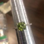 Sterling Silver Cushion Cut Peridot Ring Sz 8 Photo 5