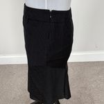 Loft  Charcoal Pinstripe A-Line Skirt Sz O Photo 3