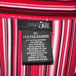 East 5th Red Metallic Striped Long Sleeve Button Up Shirt Women's Size 1X Photo 2