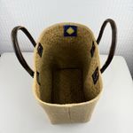 ONIGO Elegant Natural Woven Handmade French Basket Tan Tote Bag Leather Handles Photo 1